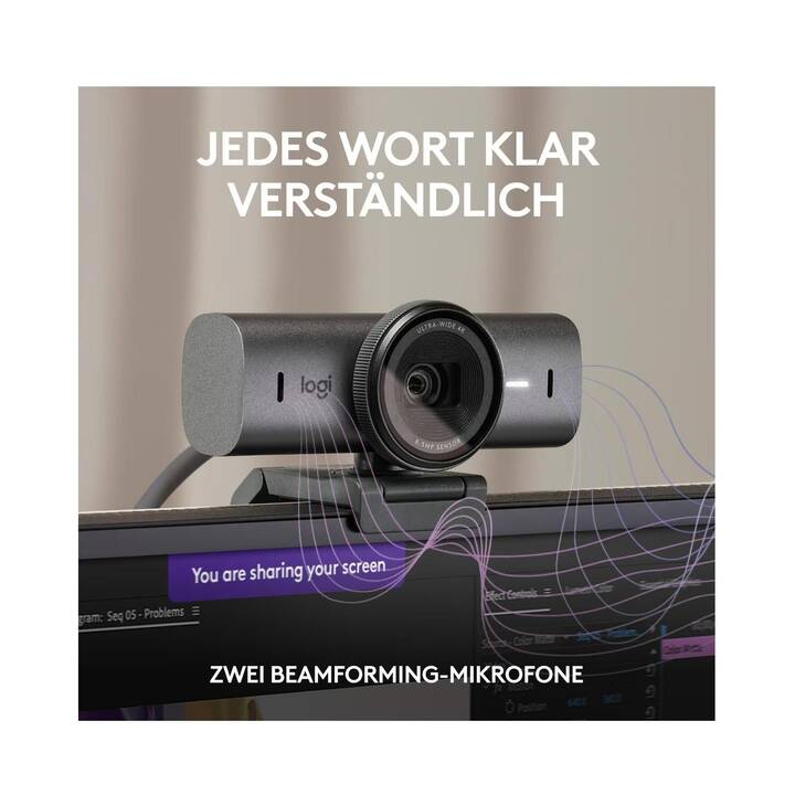 LOGITECH MX Brio Webcam (3840 x 2160, Grau)