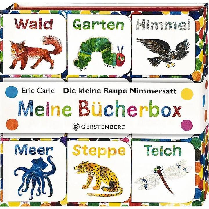 Die kleine Raupe Nimmersatt - Meine Bücherbox. Geschenkbox mit 9 Würfelbüchern mit Raupenpuzzle auf Buchrückseiten