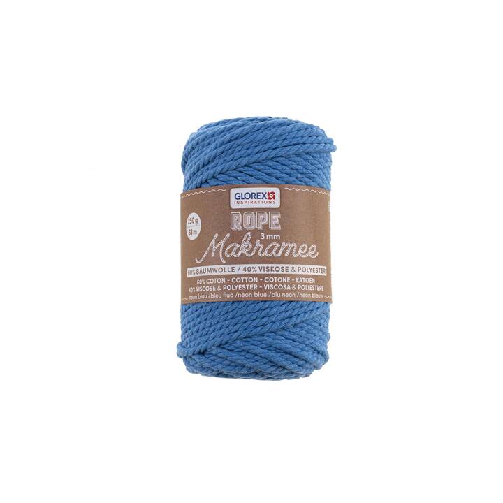 GLOREX Makramee-Kordel Rope (250 g, Blau)