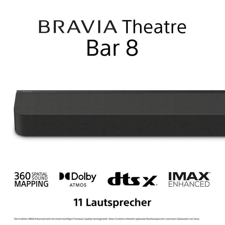 SONY BRAVIA Theatre Bar 8 (60 W, Schwarz, Surround Sound)