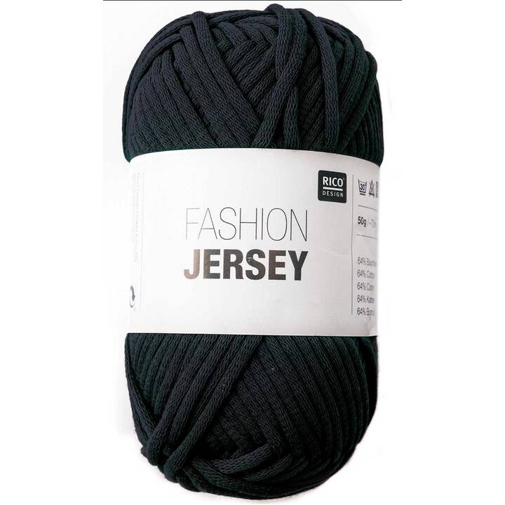 RICO DESIGN Laine Fashion Jersey (50 g, Noir)