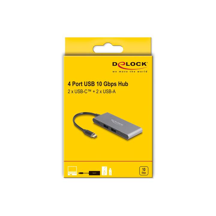 DELOCK USB-Hub (5 Ports, USB C, USB A)