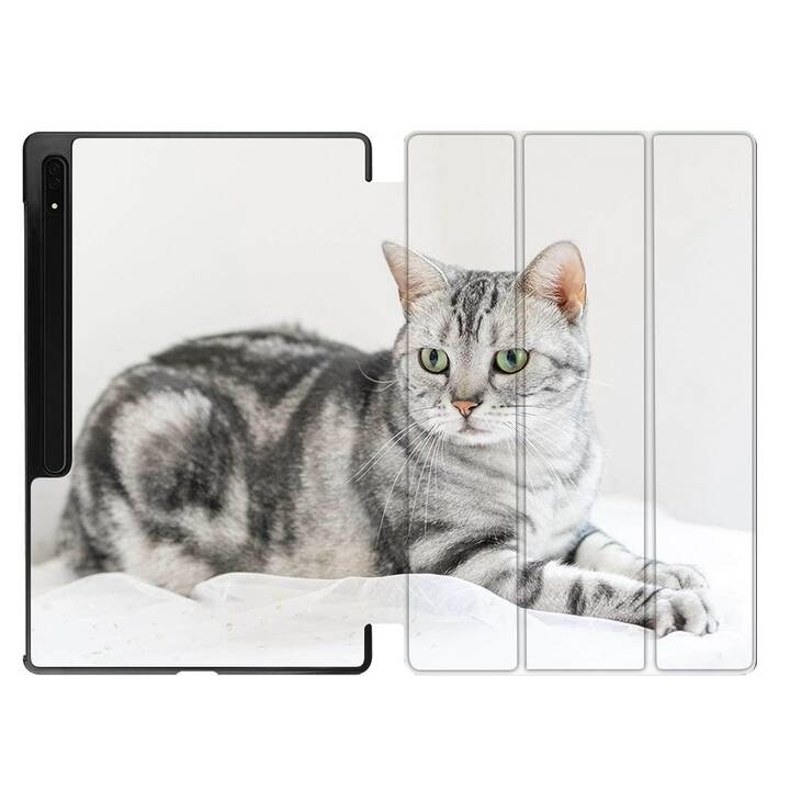 EG Housse (11", Galaxy Tab S9, Chats, Gris)