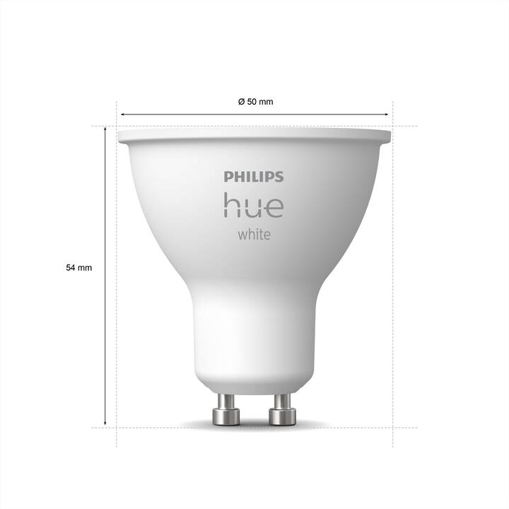 PHILIPS HUE Lampadina LED White (GU10, Bluetooth, 5.2 W)