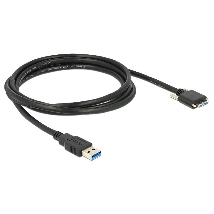 DELOCK Câble USB 3.0 A - MicroB vissable 2 m