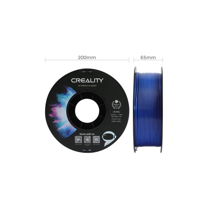 CREALITY Filamento Blu (1.75 mm, Polietilene tereftalato glicole (PET-G))