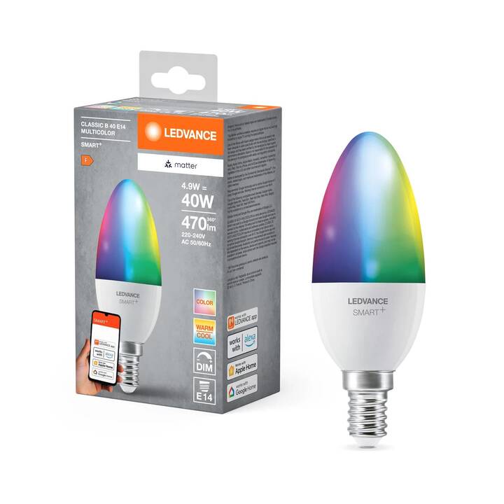 LEDVANCE Ampoule LED SMART+ MATTER (E14, 4.9 W)