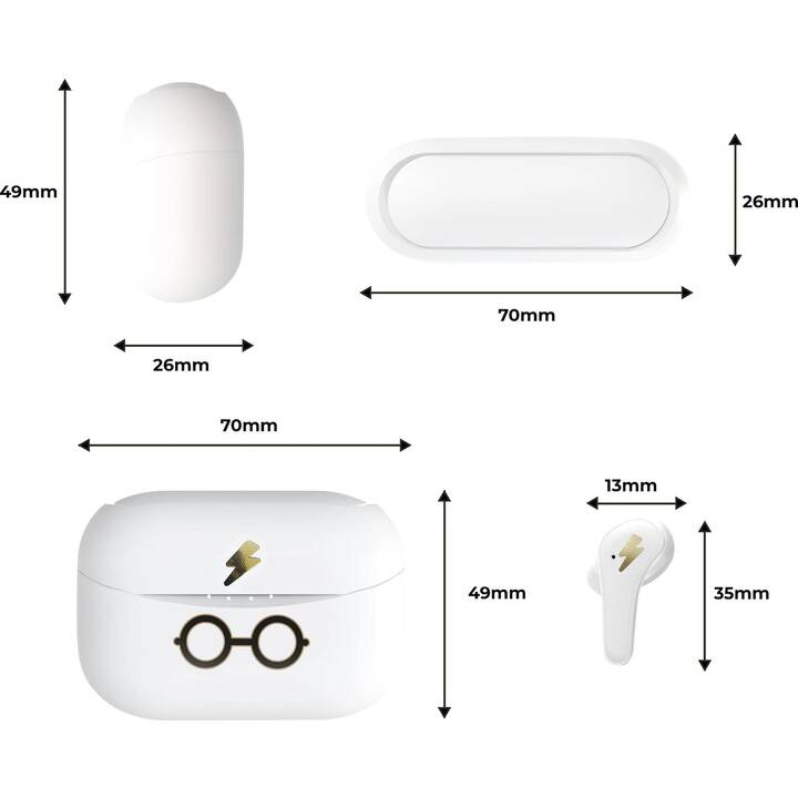 OTL TECHNOLOGIES Harry Potter (Bluetooth 5.0, Blanc)