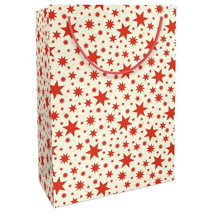 BRAUN + COMPANY Borse regalo Beautiful Star (Beige, Rosso, Bianco, Testo e lettere)