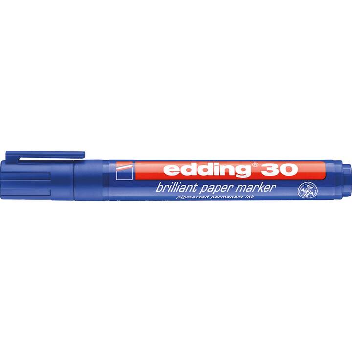 EDDING Marqueur permanent 30 (Bleu, 1 pièce)