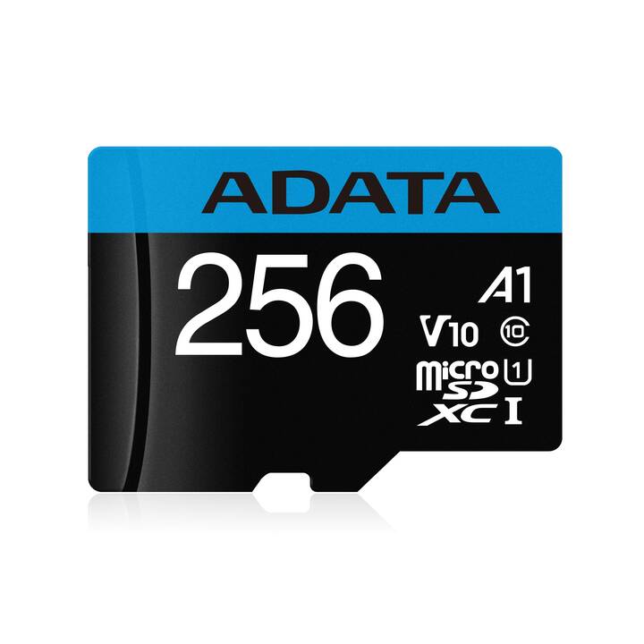 ADATA MicroSDXC Premier (UHS-I Class 1, Class 10, A1, 256 GB, 100 MB/s)