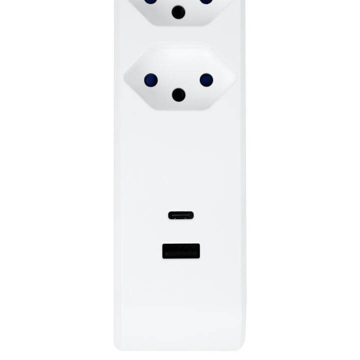 STEFFEN Prise multiple (USB , USB de , USB Typ A, USB de type C / T13, T12,  3 m, Blanc) - Interdiscount