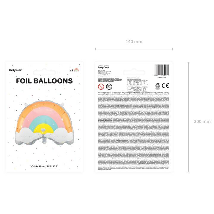 PARTYDECO Folienballon Rainbow (1 Stück)