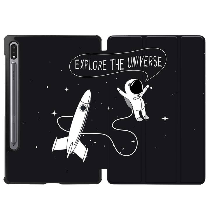 EG Hülle für Samsung Galaxy Tab S8+ 12.4" (2022) - Schwarz - Astronaut