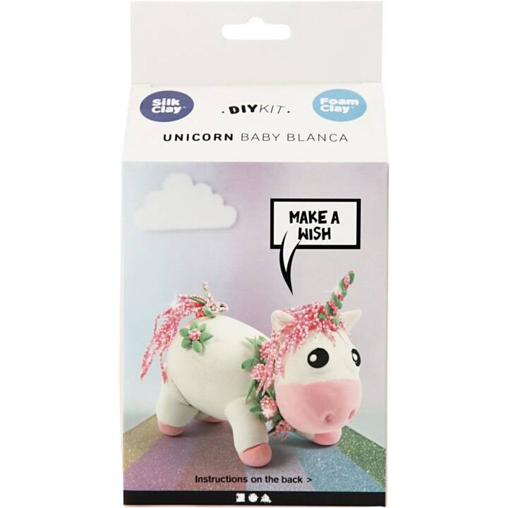 CREATIV COMPANY Modelliermasse Foam & Silk Clay Set Unicorn (Pink, Weiss)