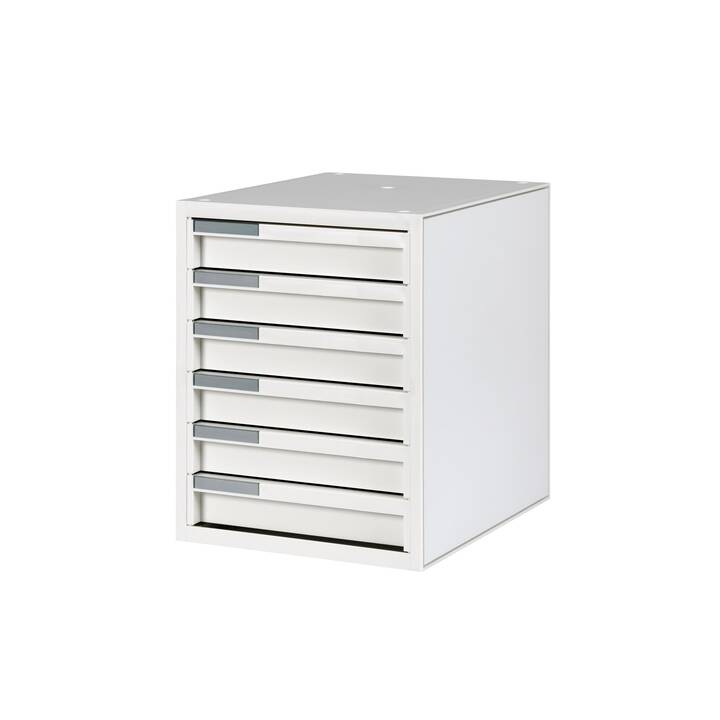 STYRO Boite à tiroirs de bureau (27 cm  x 34 cm  x 34.5 cm, Blanc)