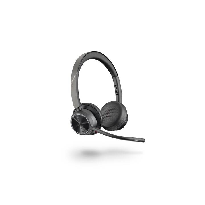 POLY Office Headset Voyager 4320 MS (On-Ear, Kabellos, Schwarz)