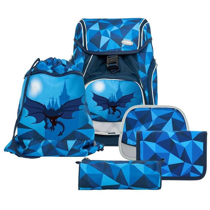 FUNKI Jeu de sacoches Flexy-Bag Dragon World (28 l, Argent, Bleu, Noir)