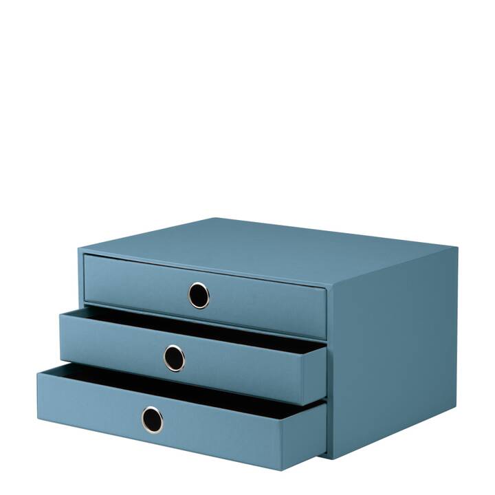 RÖSSLER PAPIER Boite à tiroirs de bureau S.O.H.O. (A4, 34.3 cm  x 18.5 cm  x 18.5 cm, Bleu)