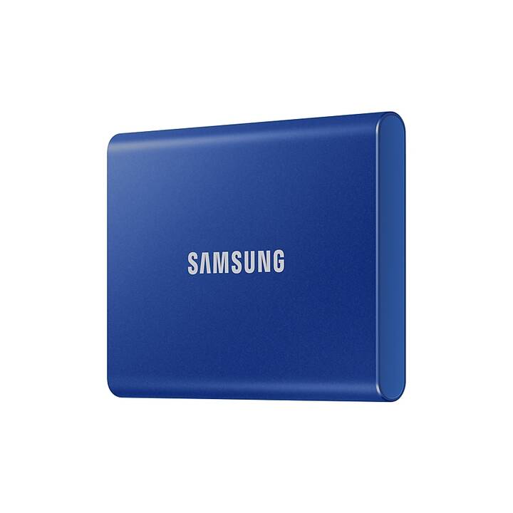 SAMSUNG Portable SSD T7 (USB Typ-C, 2000 GB, Indigo Blue, Blau)