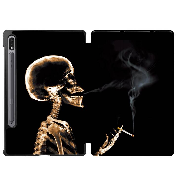 EG coque pour Samsung Galaxy Tab S8+ 12.4" (2022) - noir - tête de mort