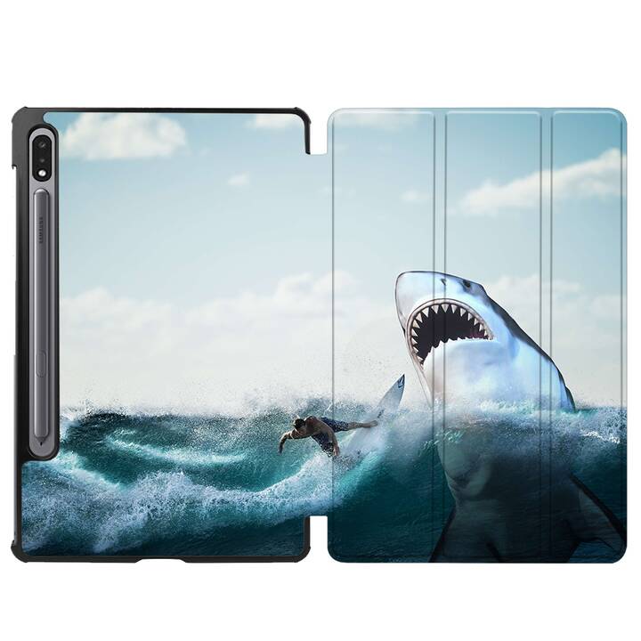 EG cover per Samsung Galaxy Tab S8+ 12.4" (2022) - blu - spiaggia