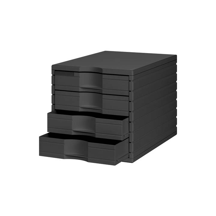 STYRO Büroschubladenbox Styrotop (28.5 cm  x 28.5 cm  x 39.5 cm, Schwarz)
