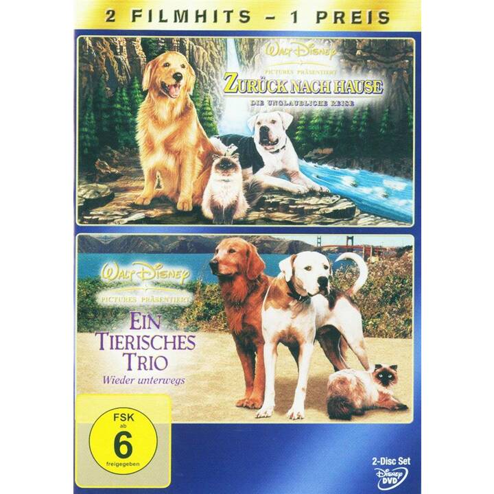 Zurück nach Hause: Die unglaubliche Reise / Ein tierisches Trio: Wieder unterwegs (DVD, DE, EN)