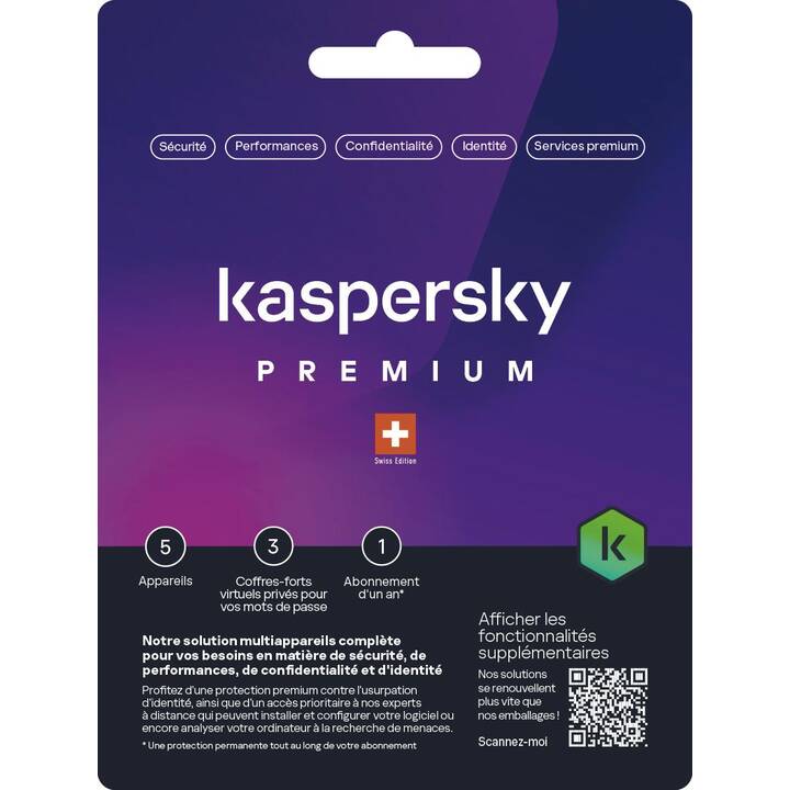 KASPERSKY LAB Premium (Licenza annuale, 5x, 12 Mesi, Francese)