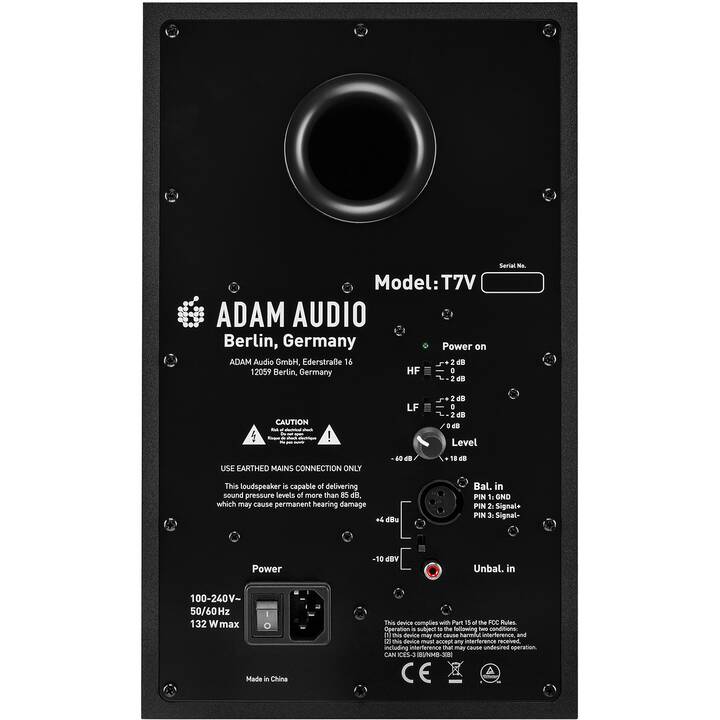 ADAM AUDIO T7V (70 W, Monitorlautsprecher, Schwarz)