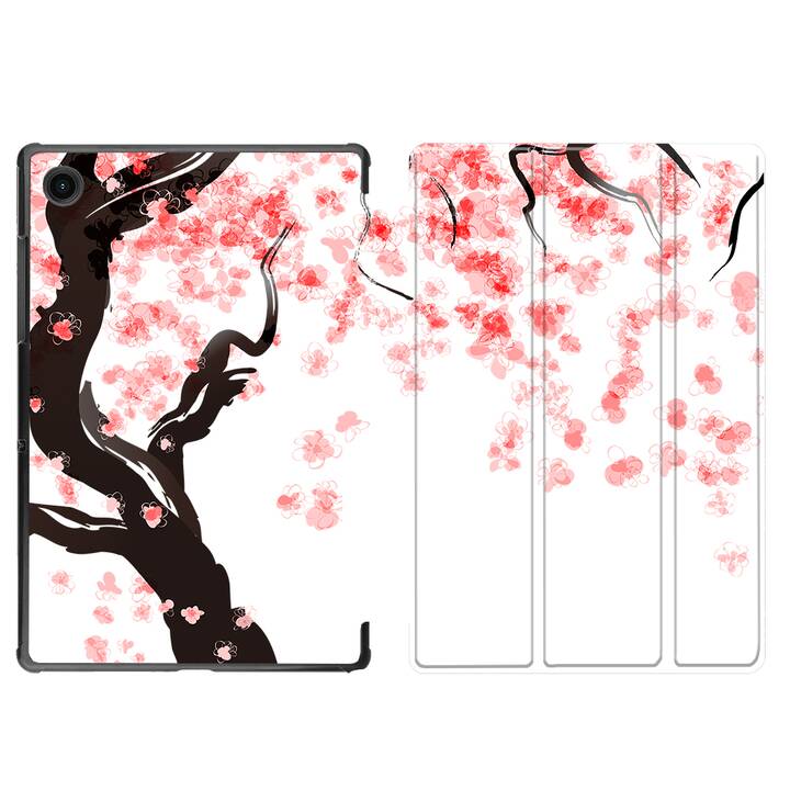 EG coque pour Samsung Galaxy Tab A8 10.5" (2021) - fleurs - rose