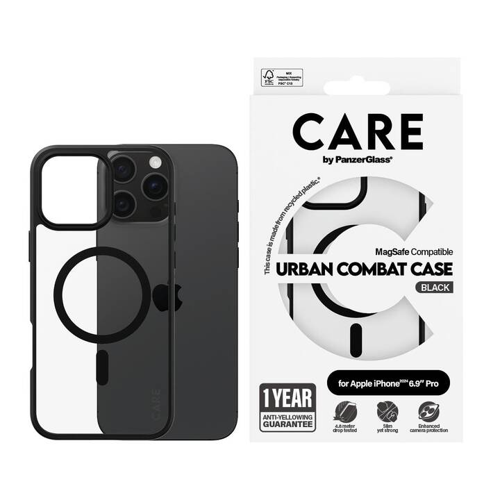 CARE Backcover MagSafe Flagship (iPhone 16 Pro Max, Transparent, Schwarz)