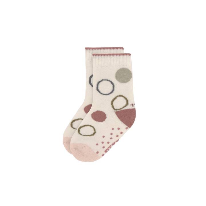 LÄSSIG Chaussette pour bébé Anti Slip (20-24, Blanc, Rose)