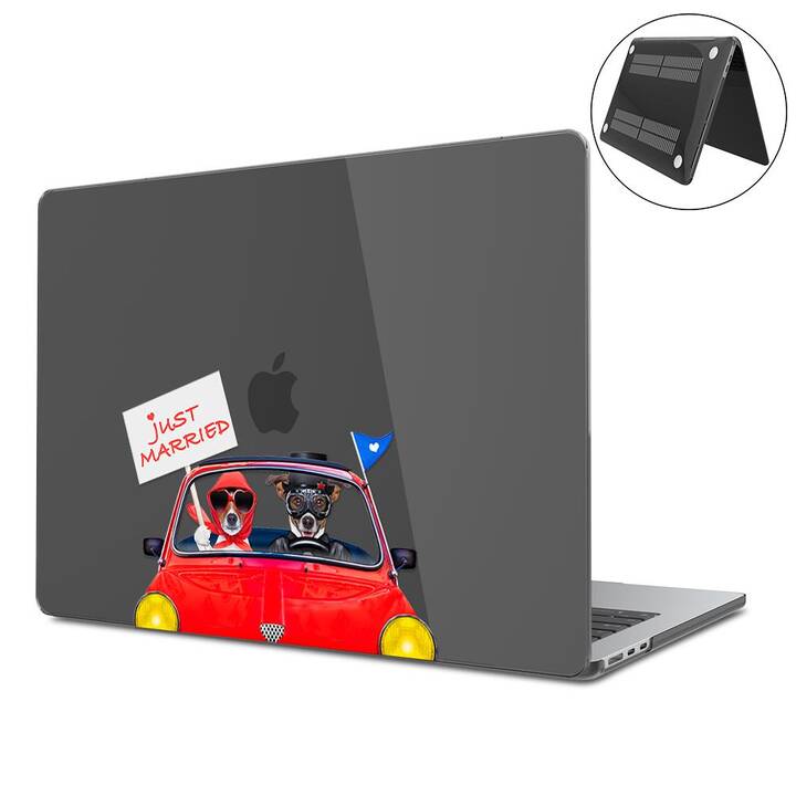 EG Coque rigide (MacBook Air 13" M2 2022, Chiens, Transparent, Noir)