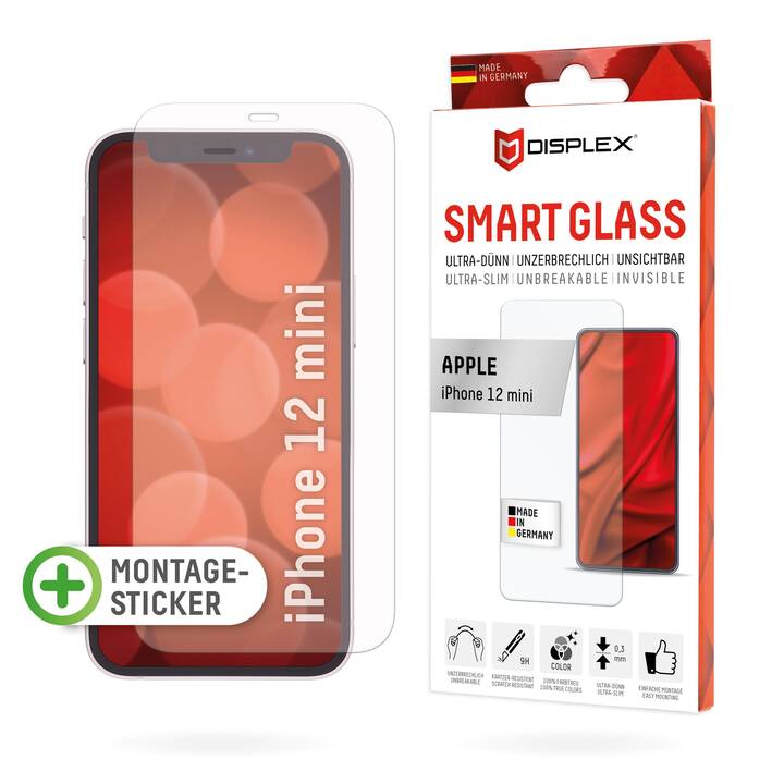 DISPLEX Sfoglio protezione da schermo Smart Glass (iPhone 12 Mini, 1 pezzo)