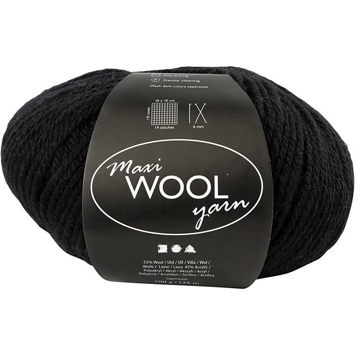 CREATIV COMPANY Wolle (100 g, Schwarz)