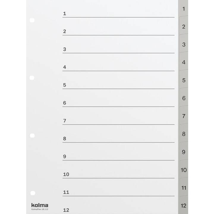 KOLMA Register (12 x A4, Nummerisch)