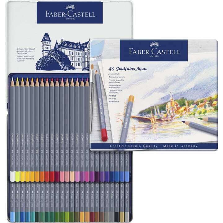 FABER-CASTELL Crayons de couleur aquarellables (Multicolore, 48 pièce)