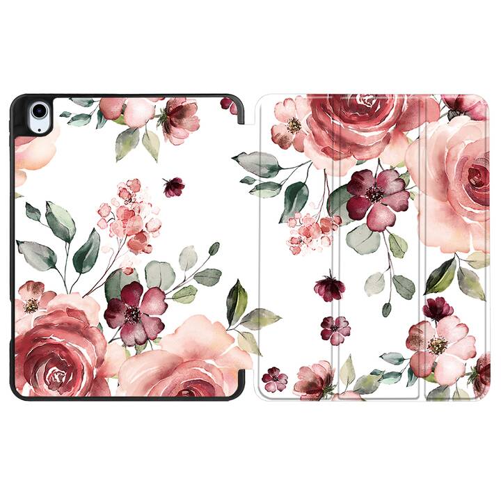 EG coque pour iPad Air 10.9" (2022) 5e génération - rose - fleurs