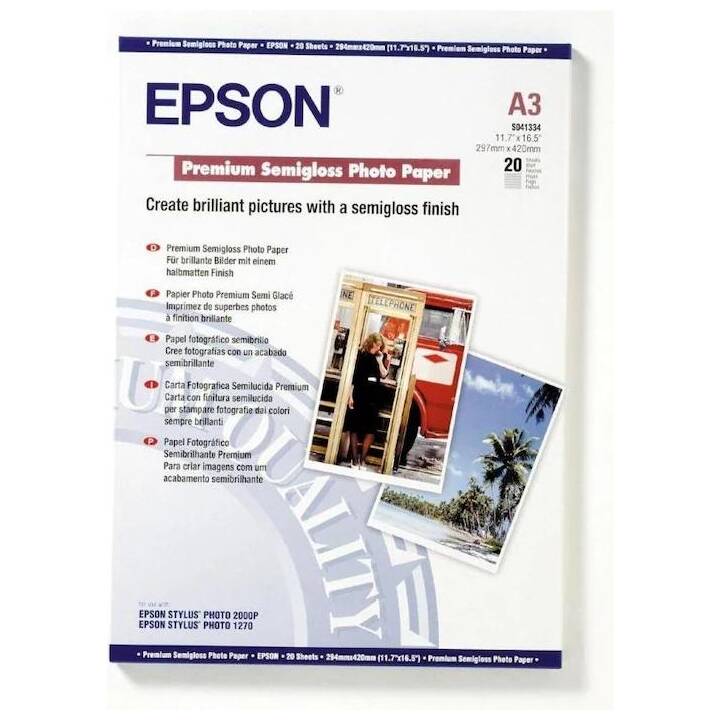 EPSON Premium Papier photo (20 feuille, A3, 251 g/m2)