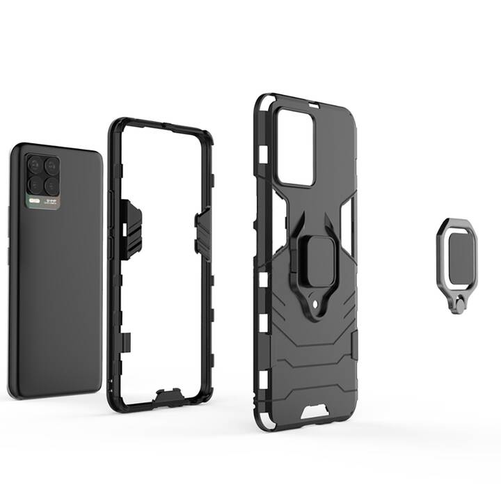 EG Wallet Case für Oppo Realme 8 4G und 8 Pro 4G (2021) - schwarz