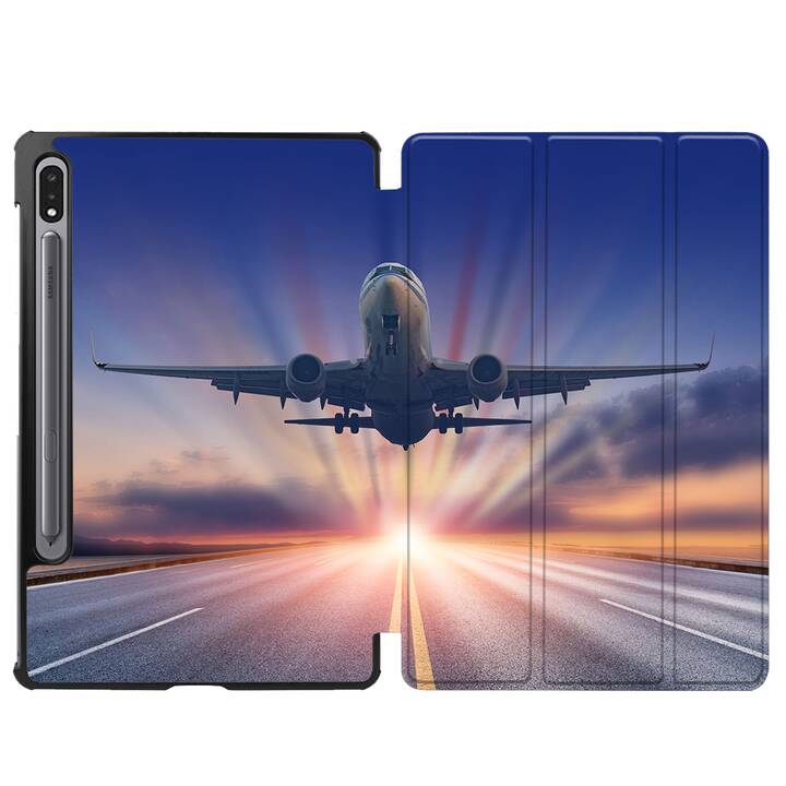 EG coque pour Samsung Galaxy Tab S8+ 12.4" (2022) - bleu - avion