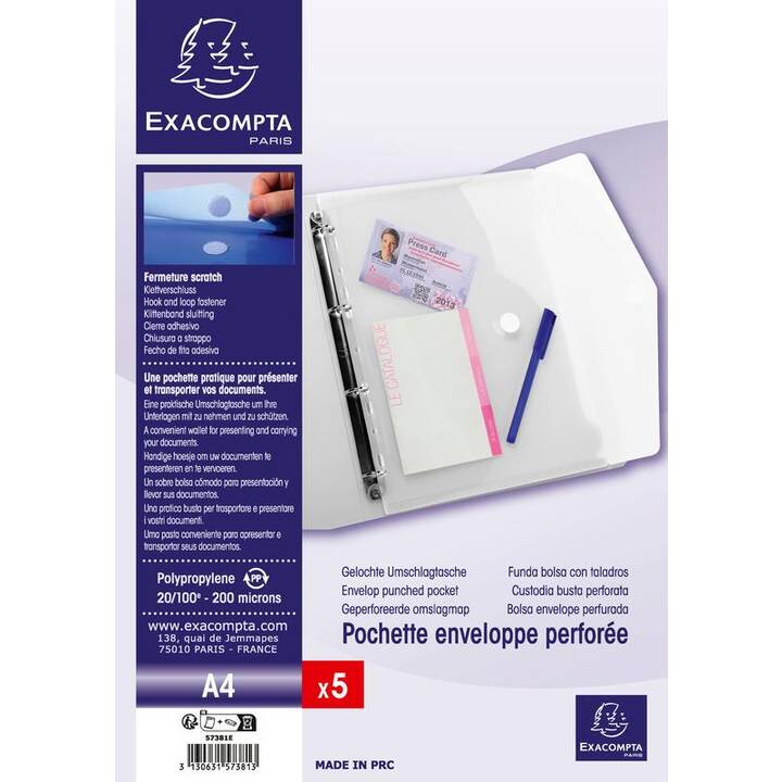 EXACOMPTA Cartellina trasparente (Transparente, A4, 1 pezzo)