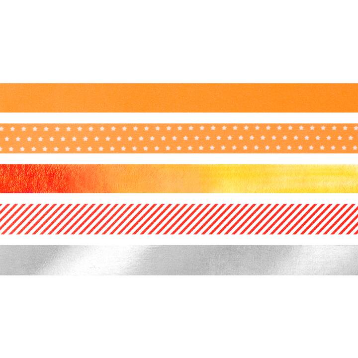 HEYDA Washi Tape Set (Argent, Orange, 3 m)