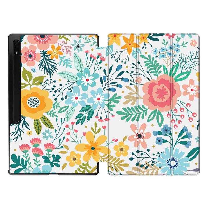 EG Schutzhülle (11", Galaxy Tab S9, Blumen, Mehrfarbig)