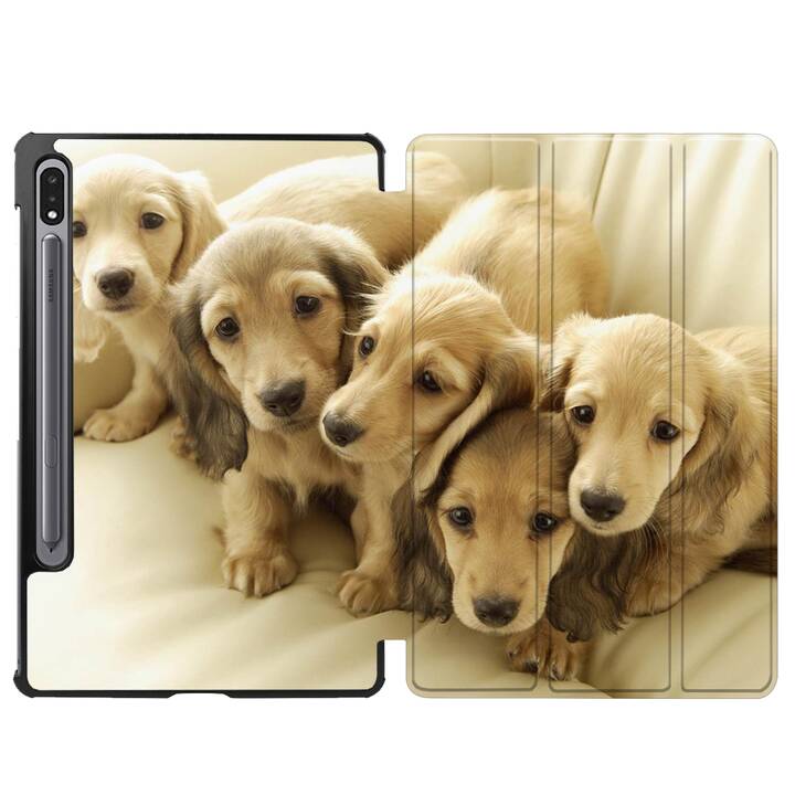 EG coque pour Samsung Galaxy Tab S8+ 12.4" (2022) - marron - chiens