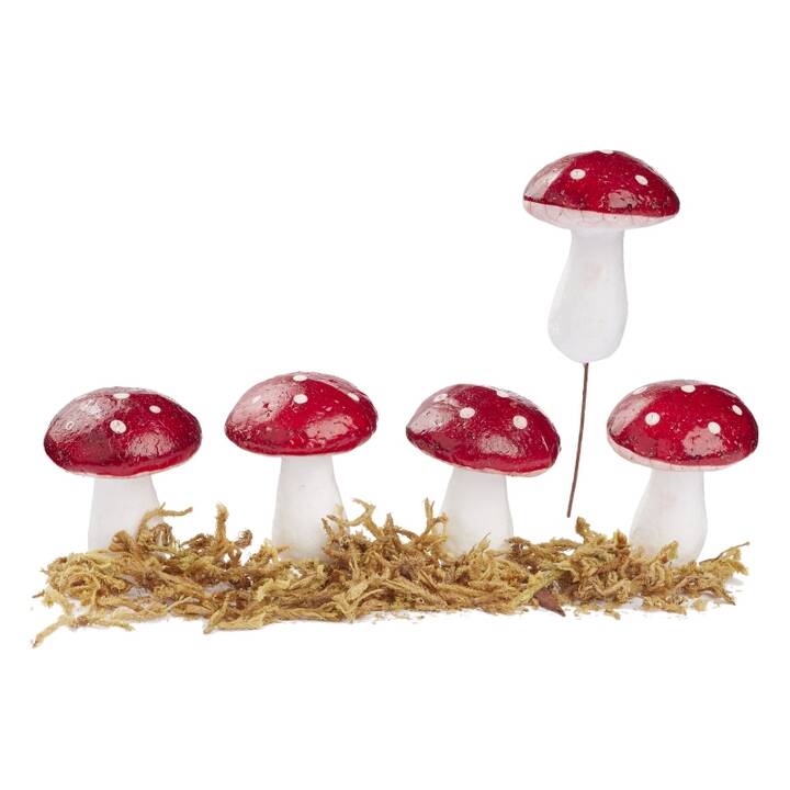HOBBYFUN Deko Miniatur-Pflanzen (Weiss, Rot)