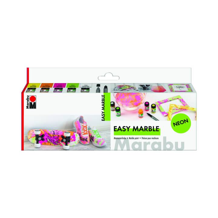 MARABU Peinture créative Easy Marble Set (5 x 15 ml, Multicolore)