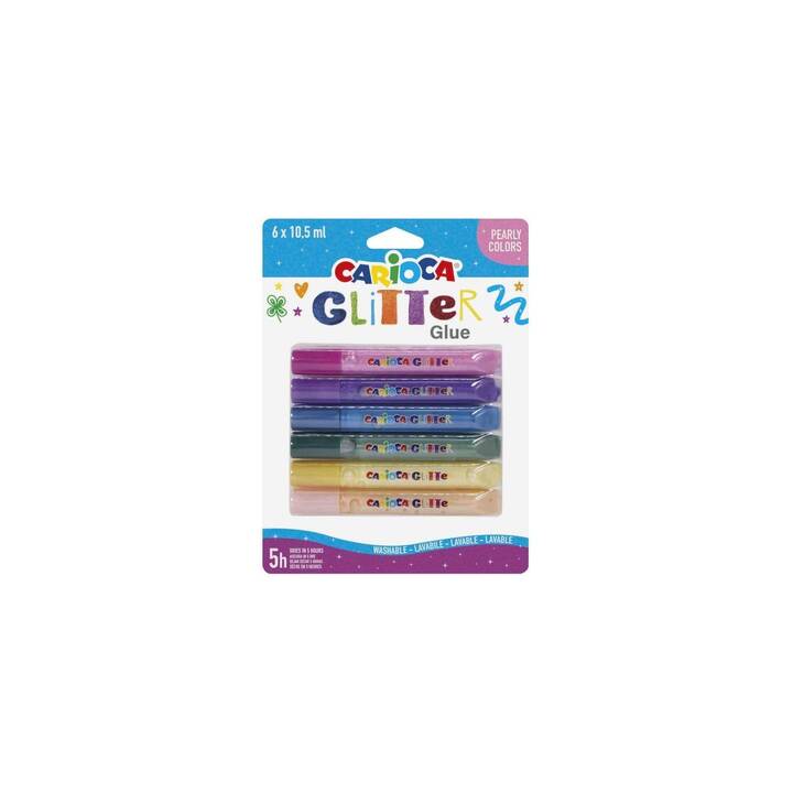 CARIOCA Glue Pearl Penna glitterata (Multicolore, 6 pezzo)