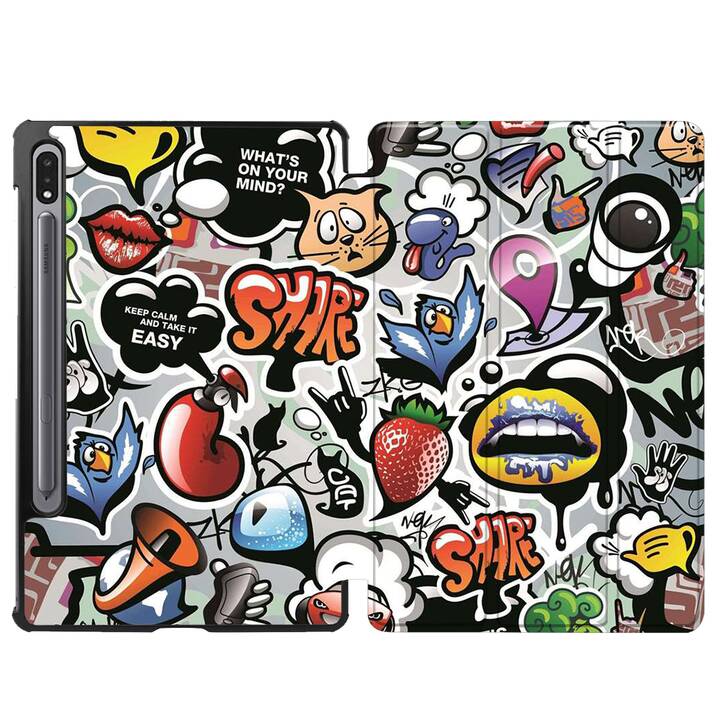 EG coque pour Samsung Galaxy Tab S8+ 12.4" (2022) - Multicolore - graffiti